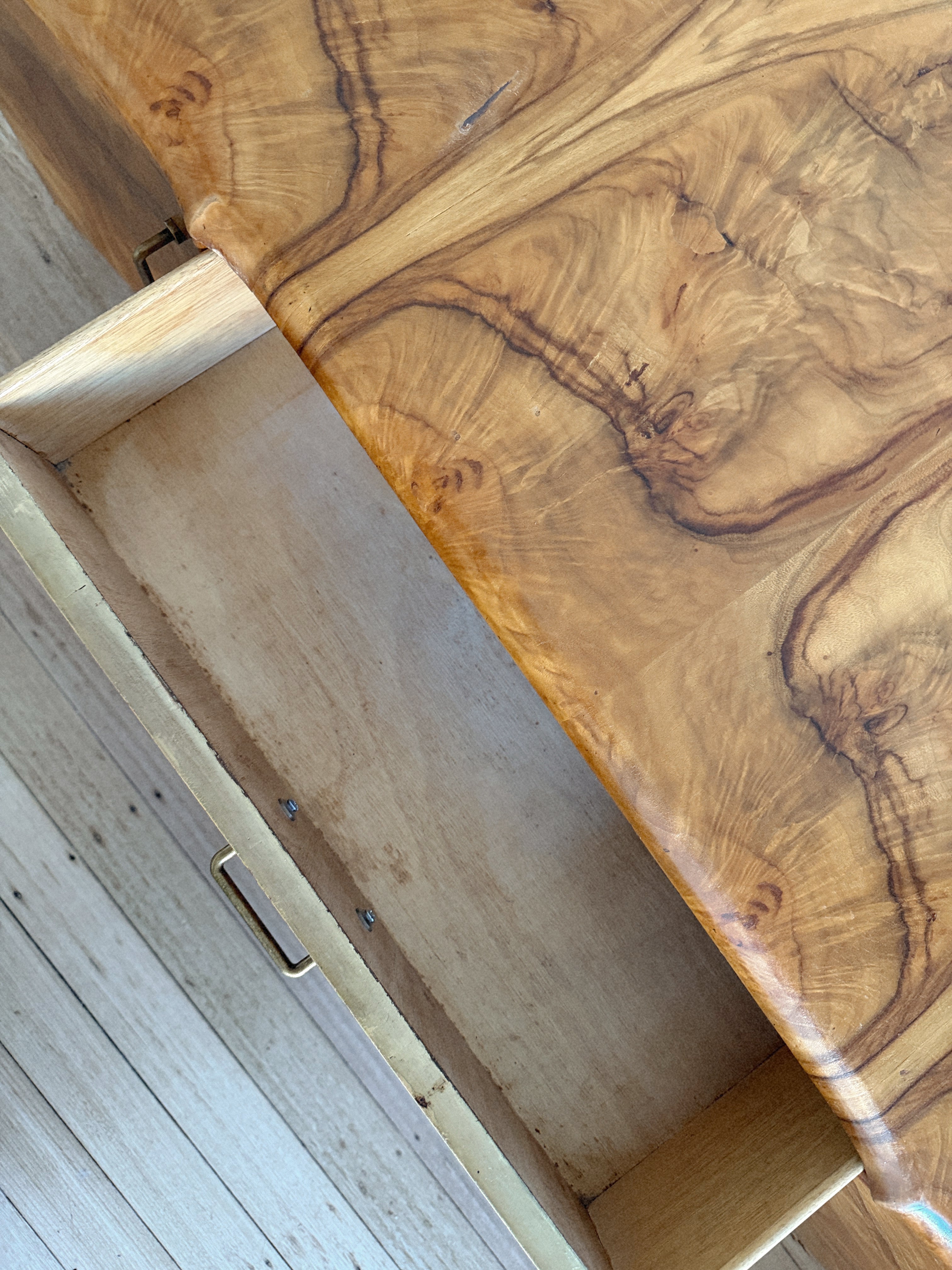 Walnut Burl Low Sideboard
