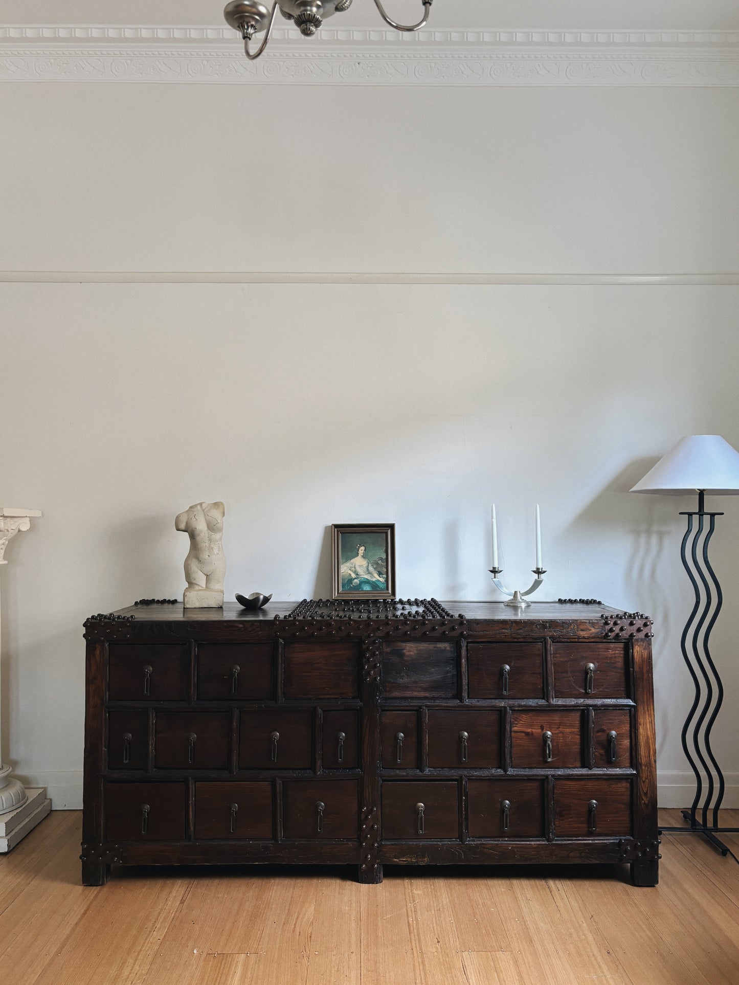 Brutalist Antique Multi Drawer Sideboard