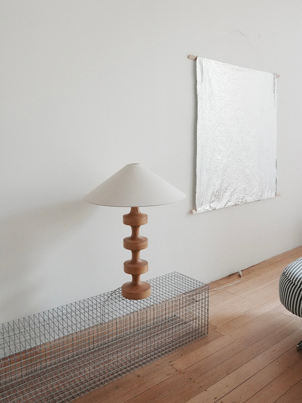 Vintage Turned Wood Table Lamp