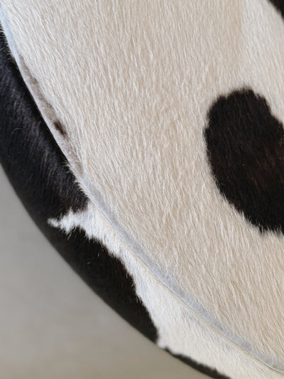 Round Cowhide Ottoman