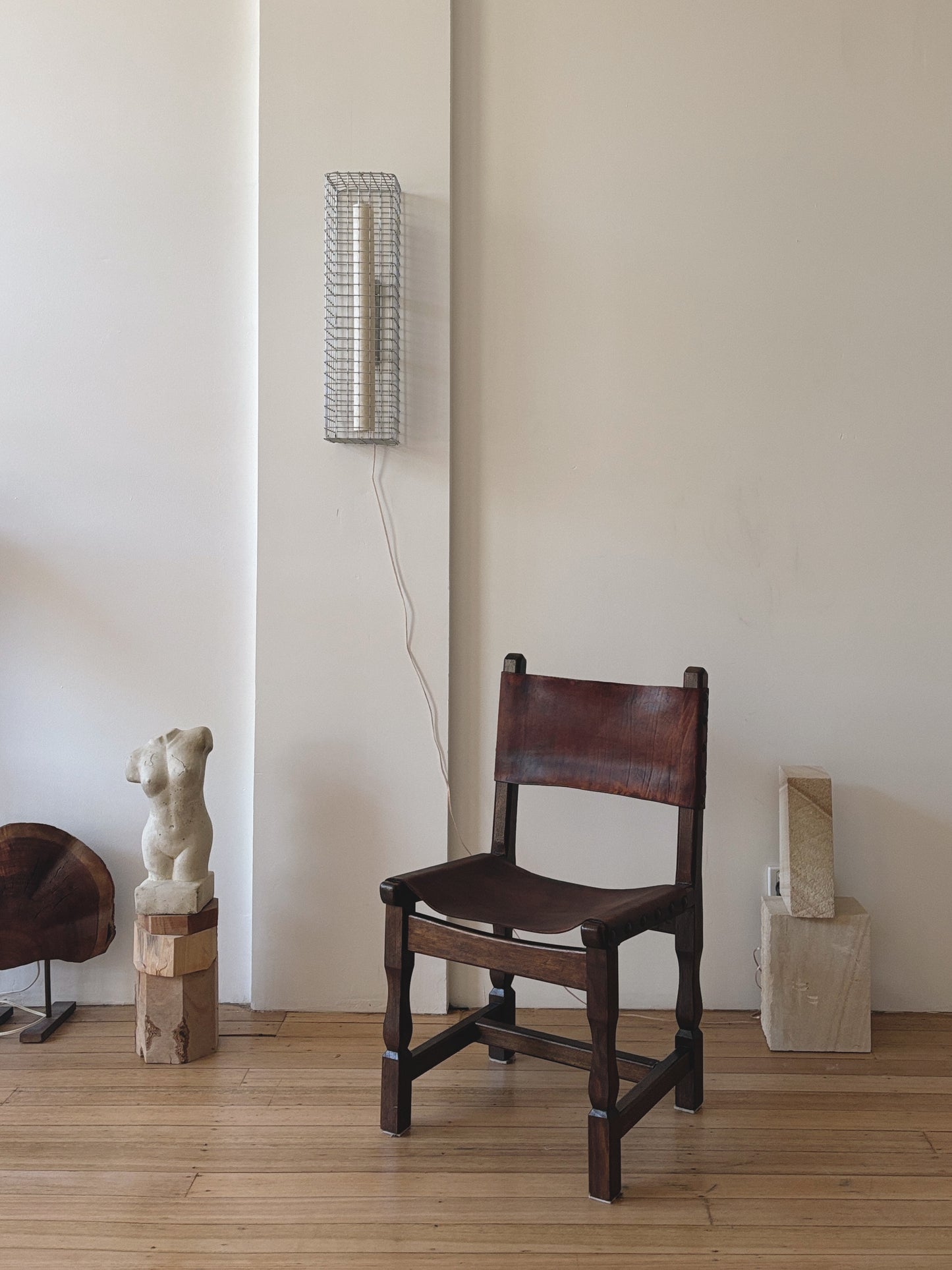 Set of 4 1970s Spanish Style Leather Chairs