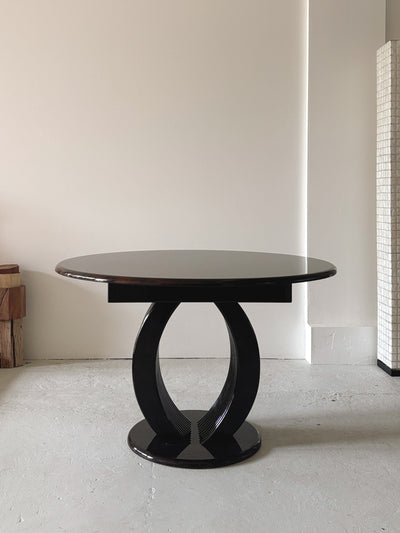 Glossy 80s Burl Dining Table