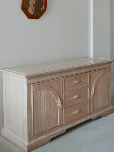 1980s Bamboo + Stone Sideboard