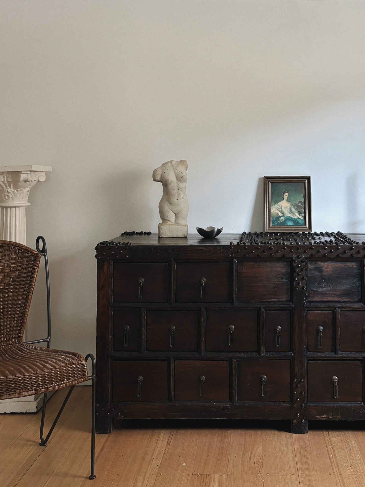 Brutalist Antique Multi Drawer Sideboard