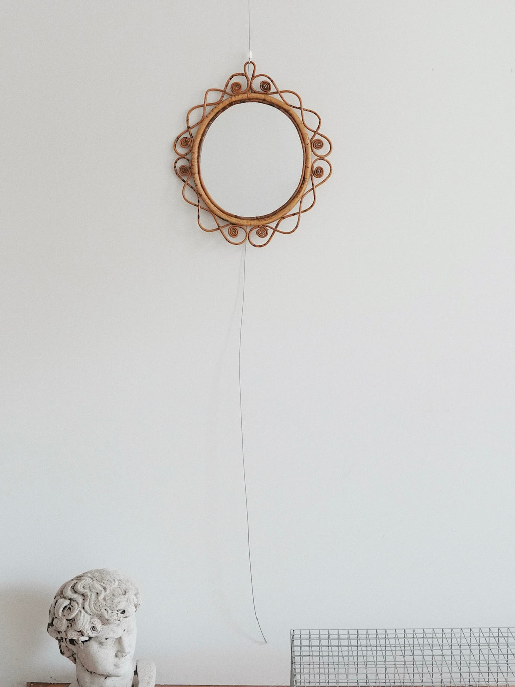 Curly Rattan Mirror