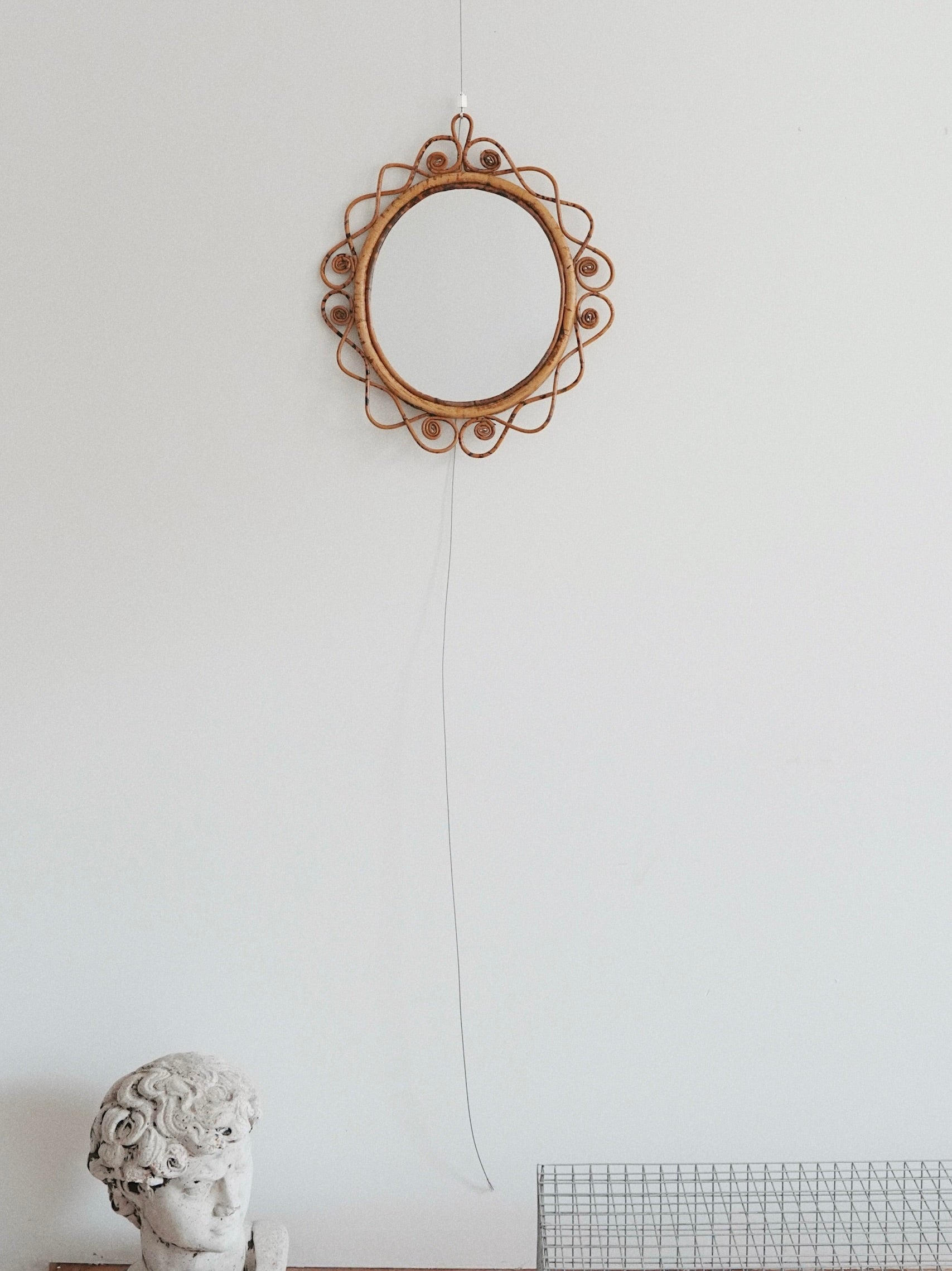 Curly Rattan Mirror