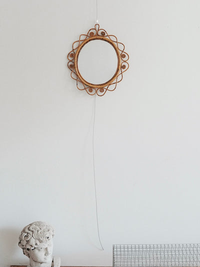 Curly Rattan Mirror