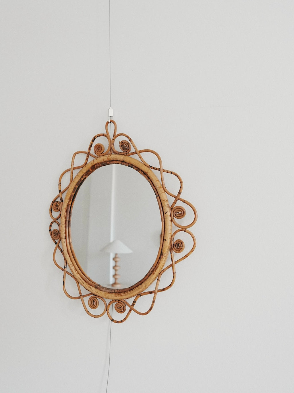 Curly Rattan Mirror