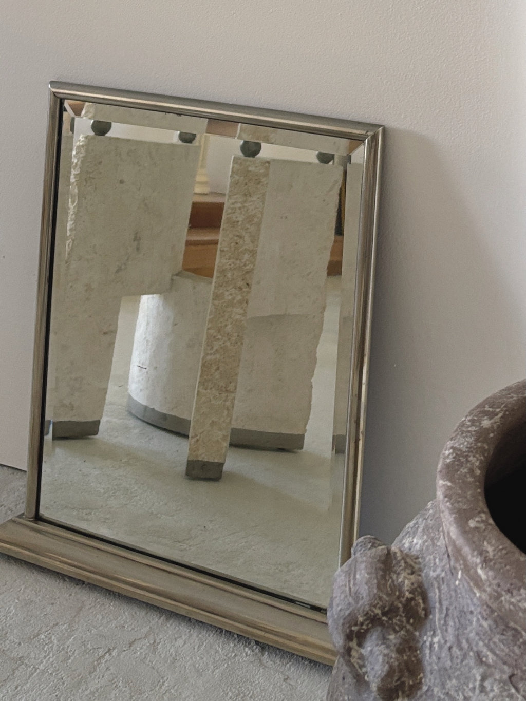 Vintage Silver Ledge Mirror