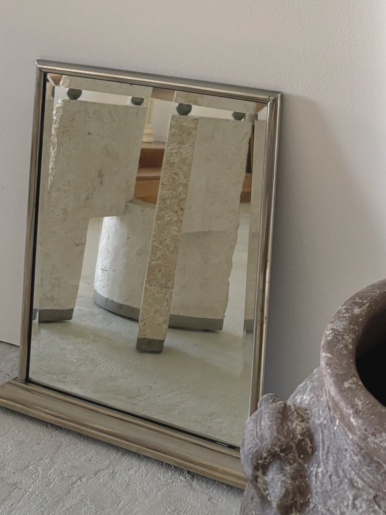 Vintage Silver Ledge Mirror