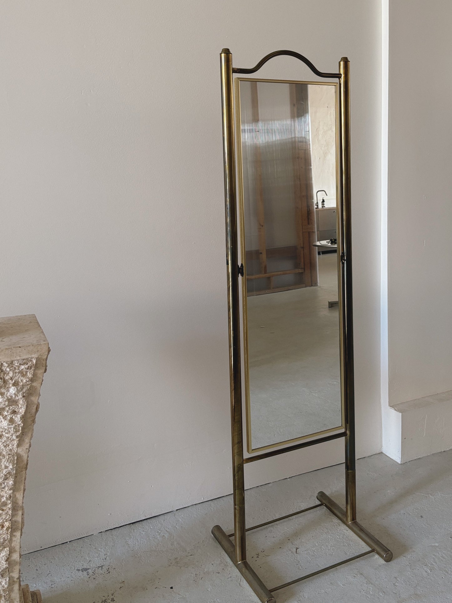 Brass Standing Mirror