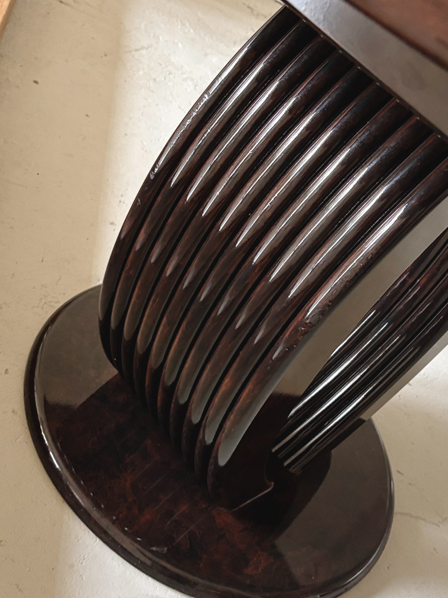 Glossy 80s Burl Dining Table