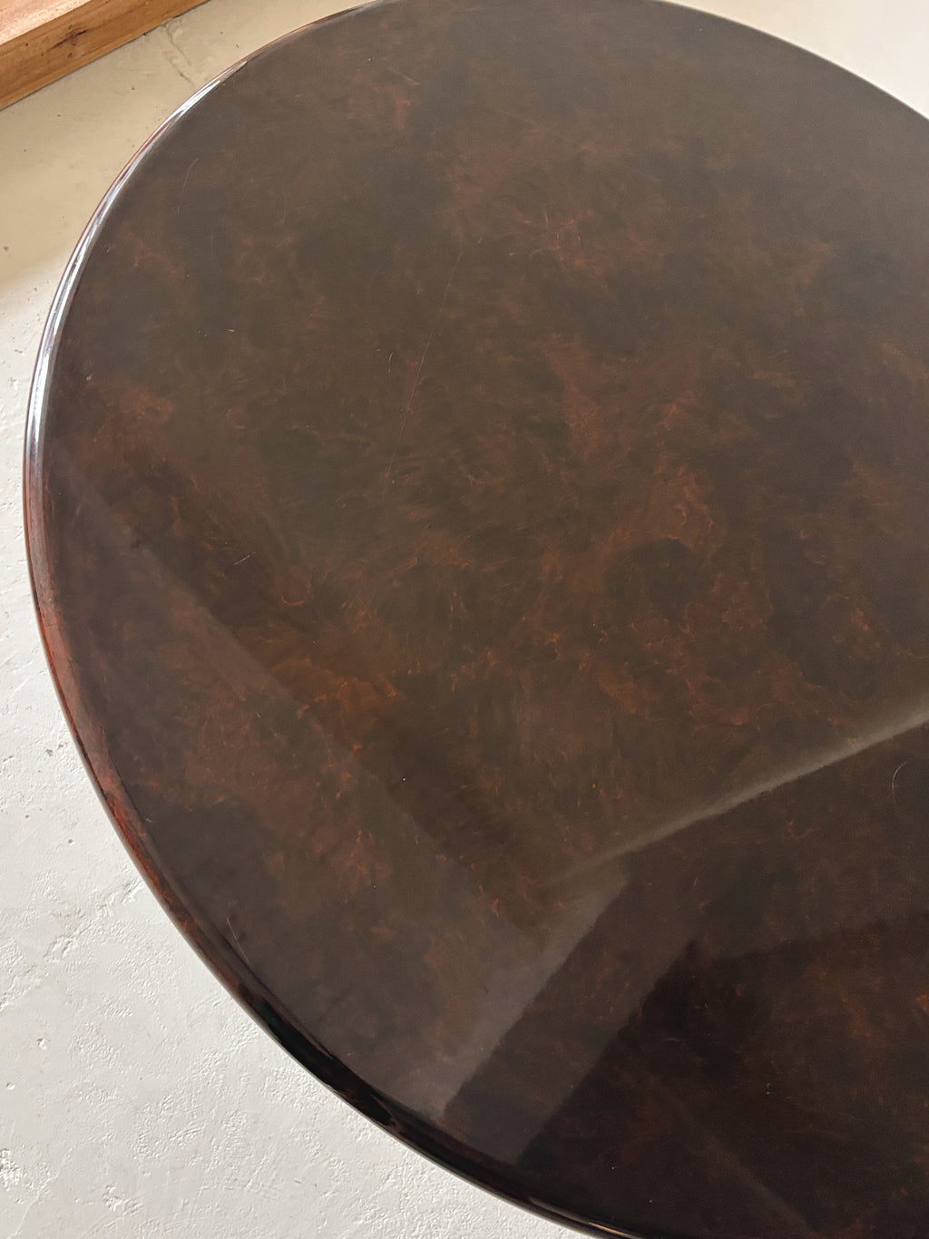Glossy 80s Burl Dining Table