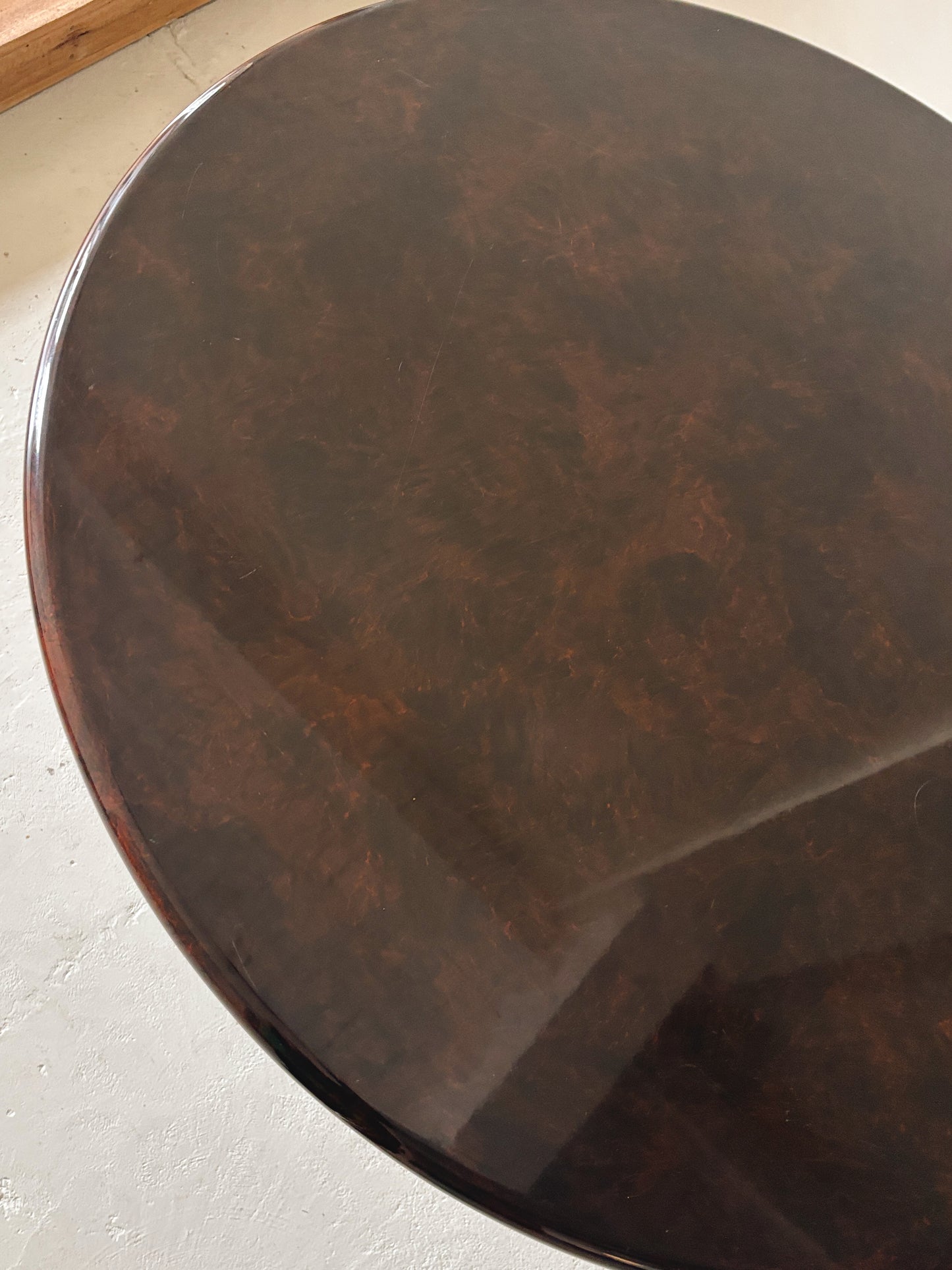Glossy 80s Burl Dining Table