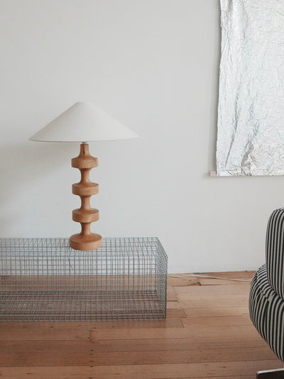 Vintage Turned Wood Table Lamp