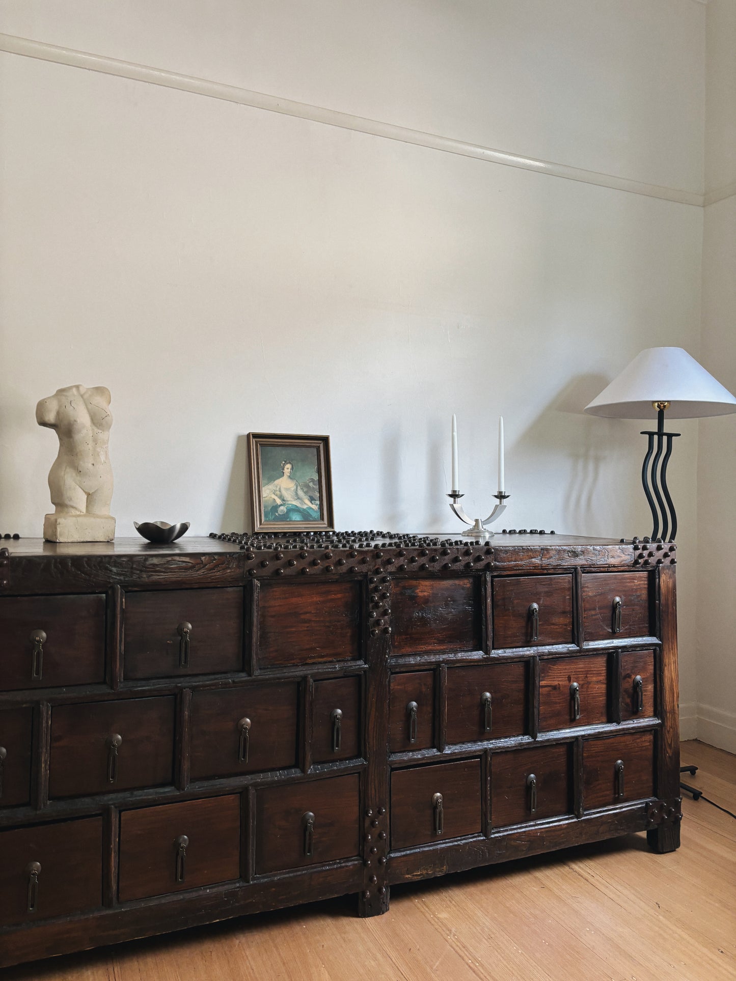 Brutalist Antique Multi Drawer Sideboard