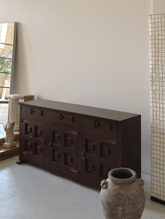 1970s Brutalist Walnut Sideboard