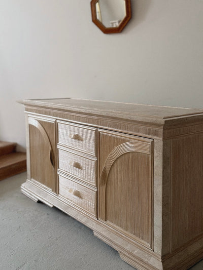 1980s Bamboo + Stone Sideboard