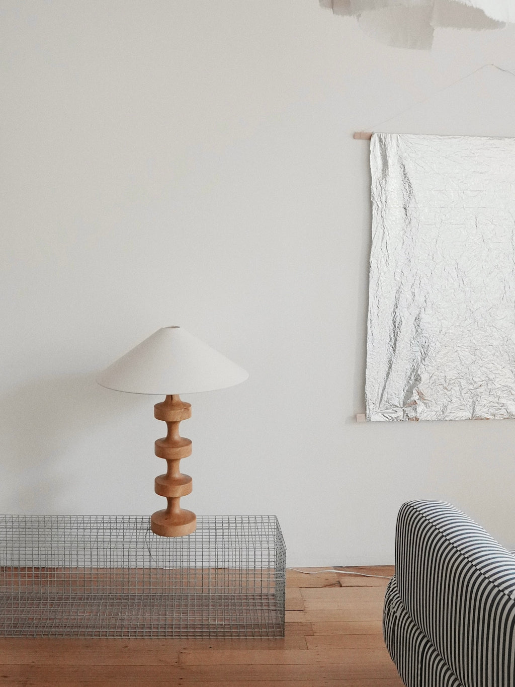 Vintage Turned Wood Table Lamp