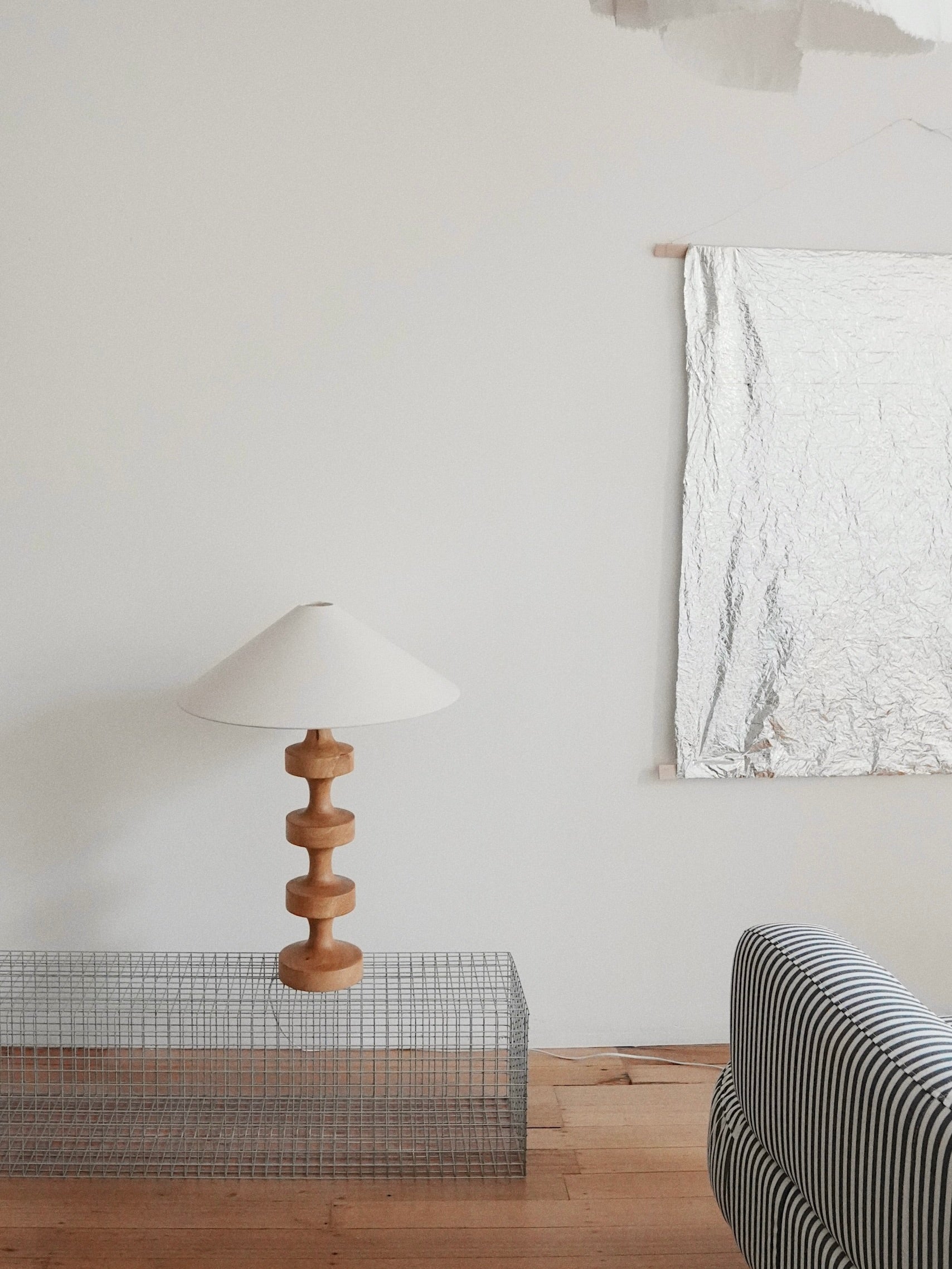 Vintage Turned Wood Table Lamp