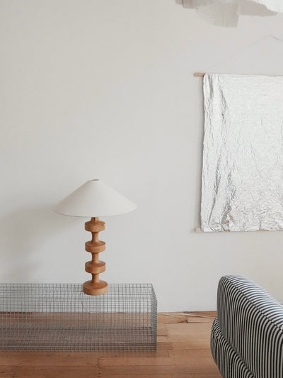 Vintage Turned Wood Table Lamp