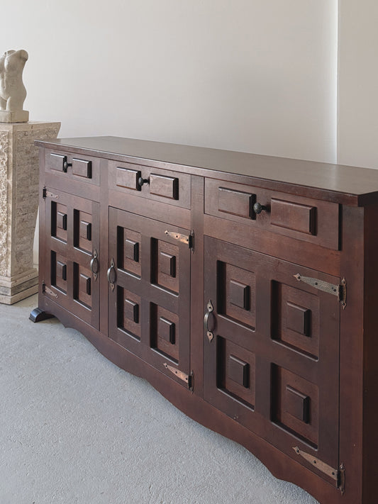 1970s Brutalist Walnut Sideboard
