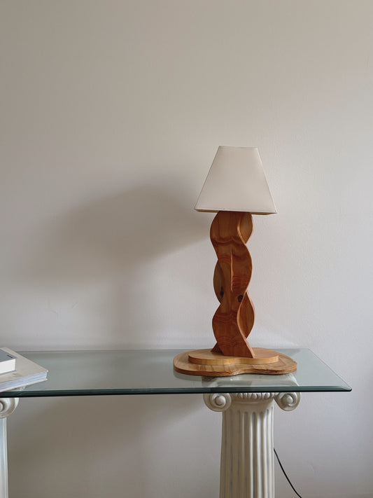 Hand Carved Timber Lamp