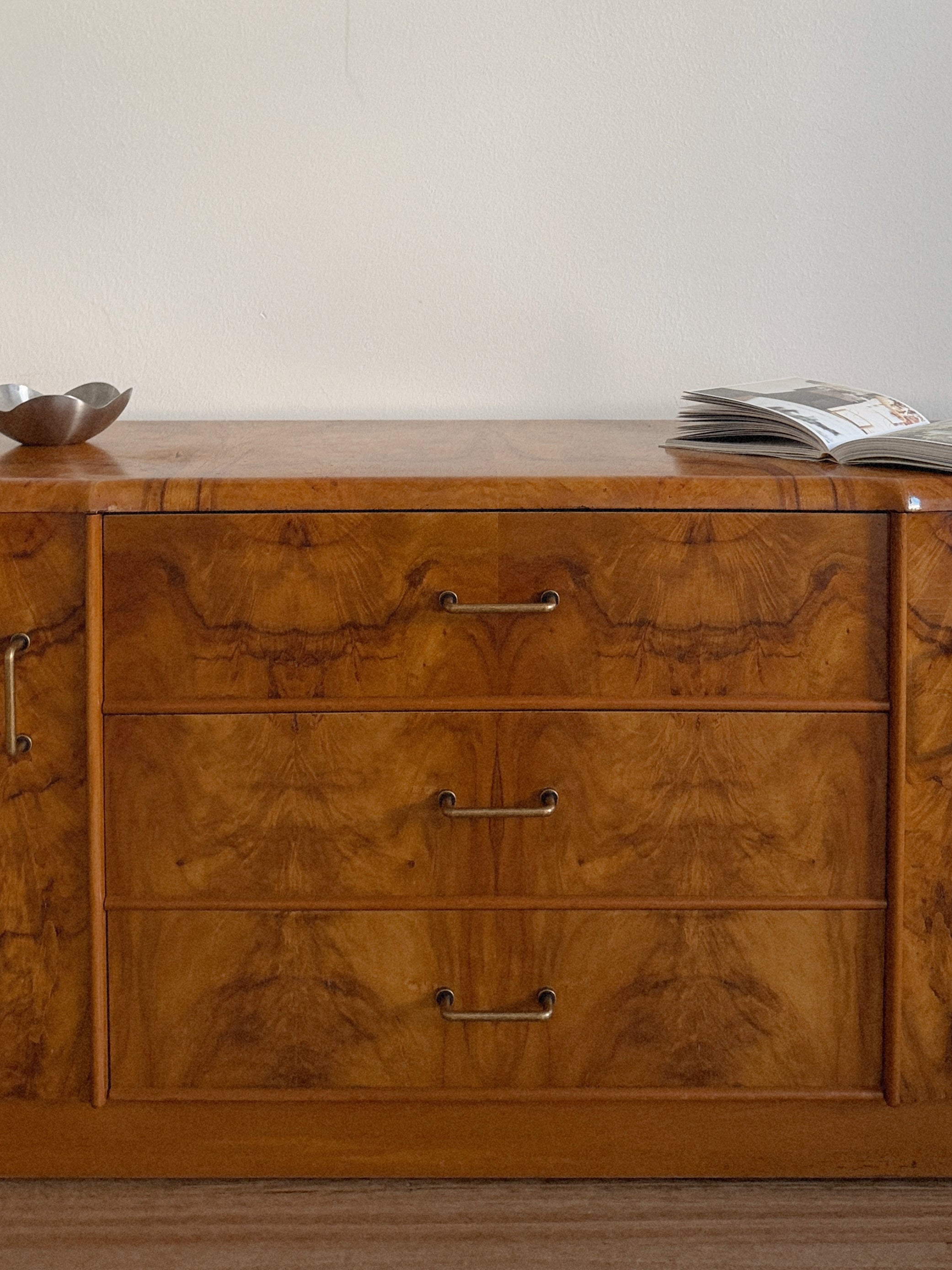 Walnut Burl Low Sideboard