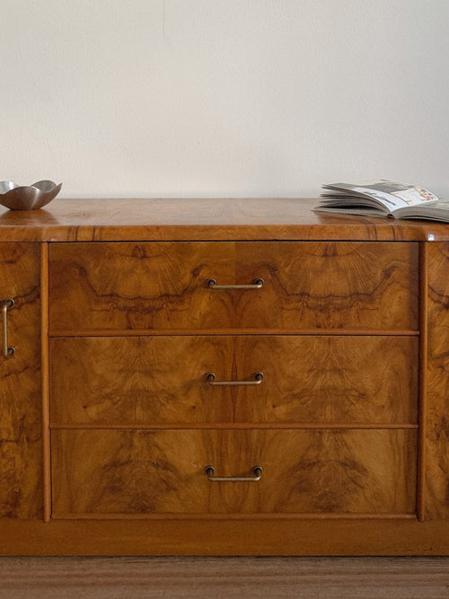 Walnut Burl Low Sideboard