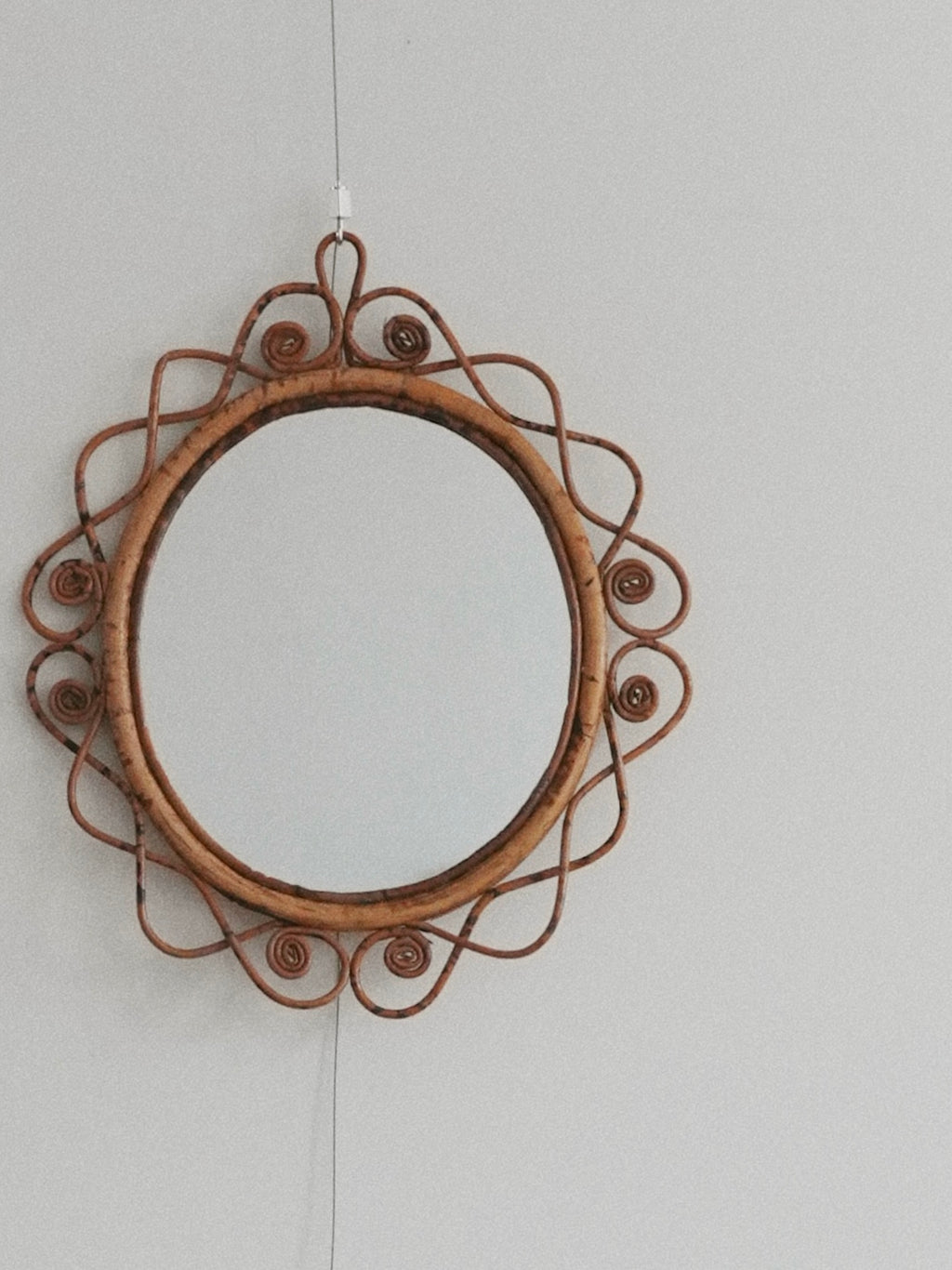 Curly Rattan Mirror