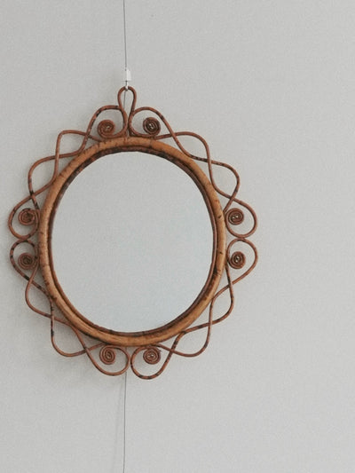 Curly Rattan Mirror