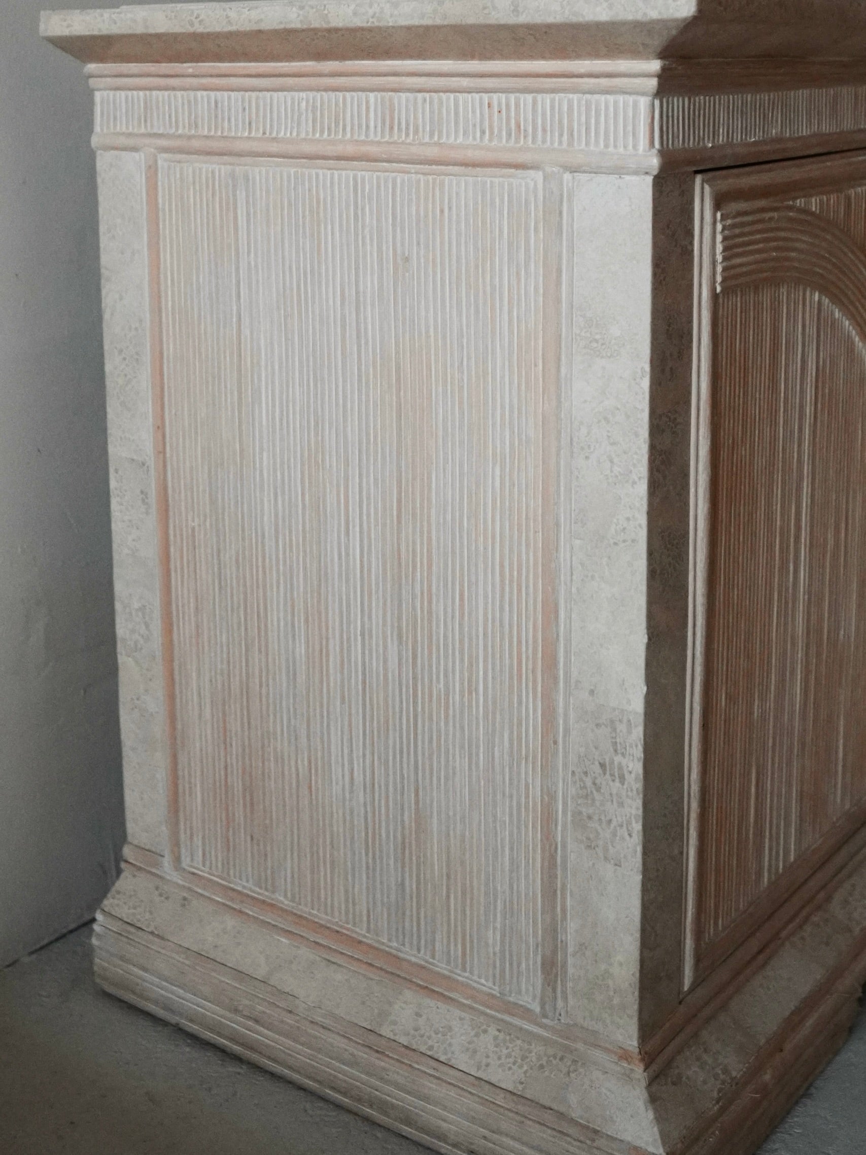 1980s Bamboo + Stone Sideboard