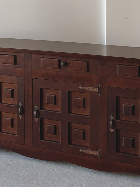 1970s Brutalist Walnut Sideboard