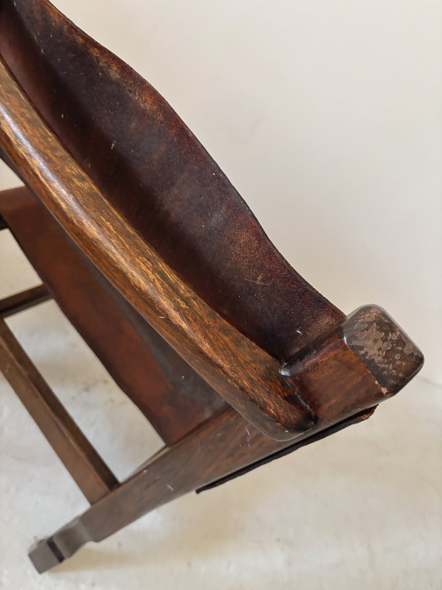 Set of 4 1970s Spanish Style Leather Chairs