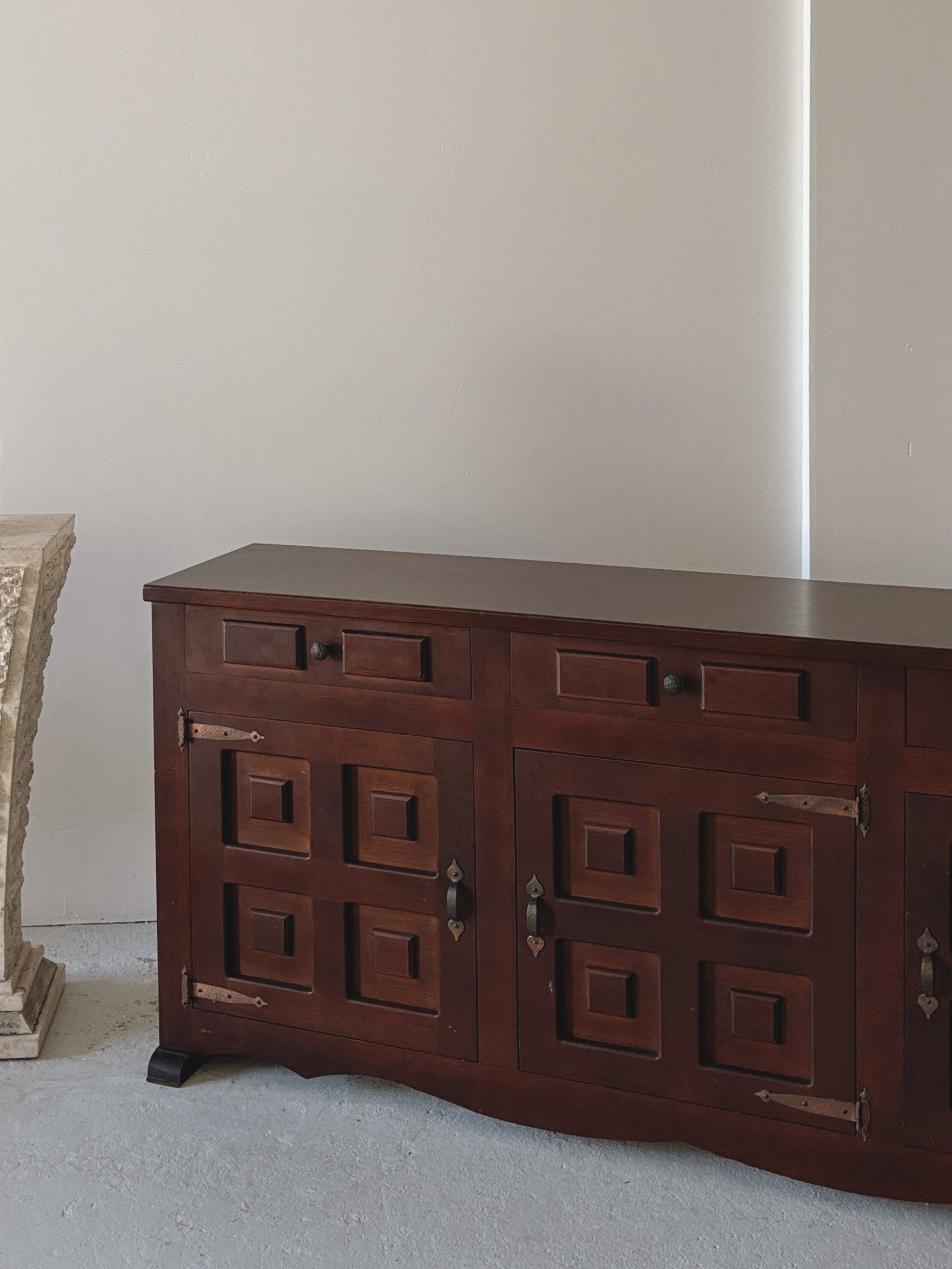 1970s Brutalist Walnut Sideboard