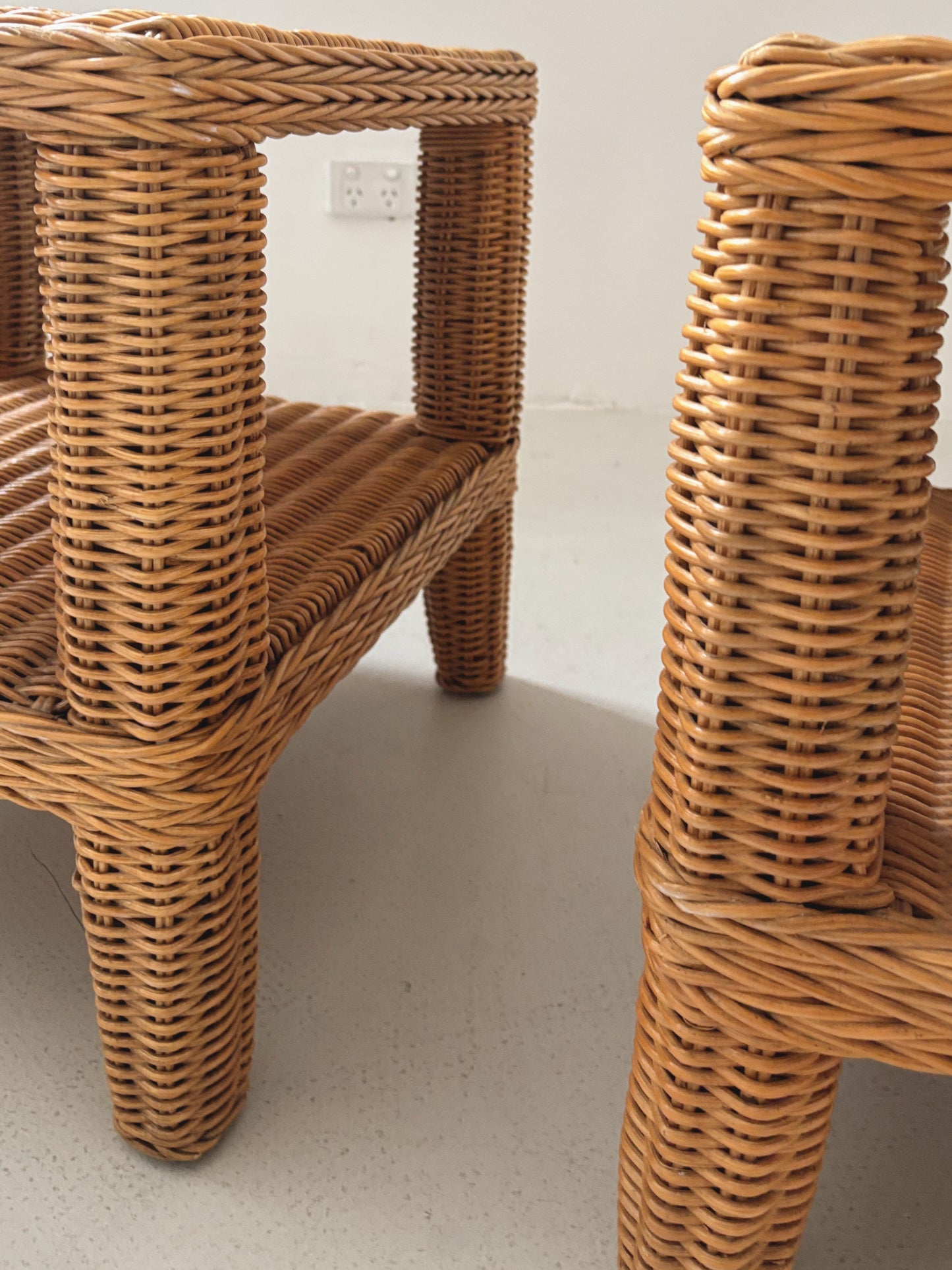 Pair of Rattan Bedside Tables