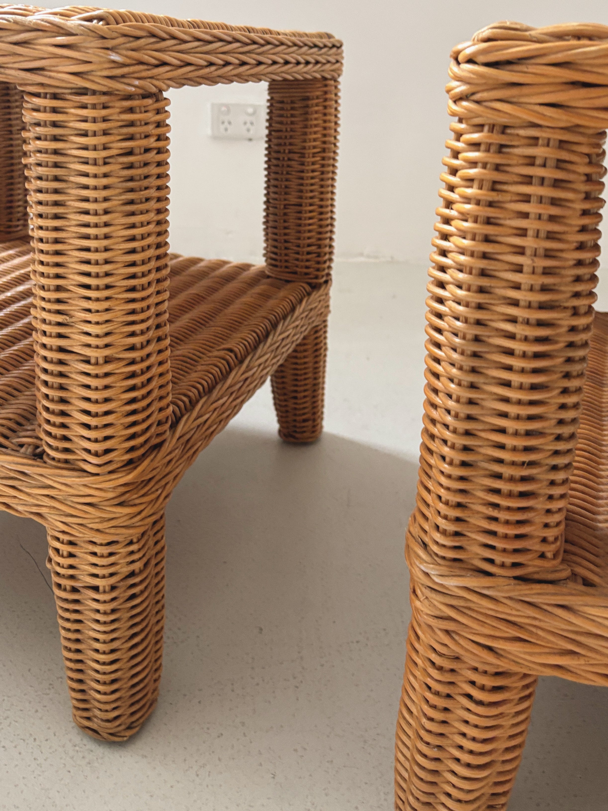 Pair of Rattan Bedside Tables