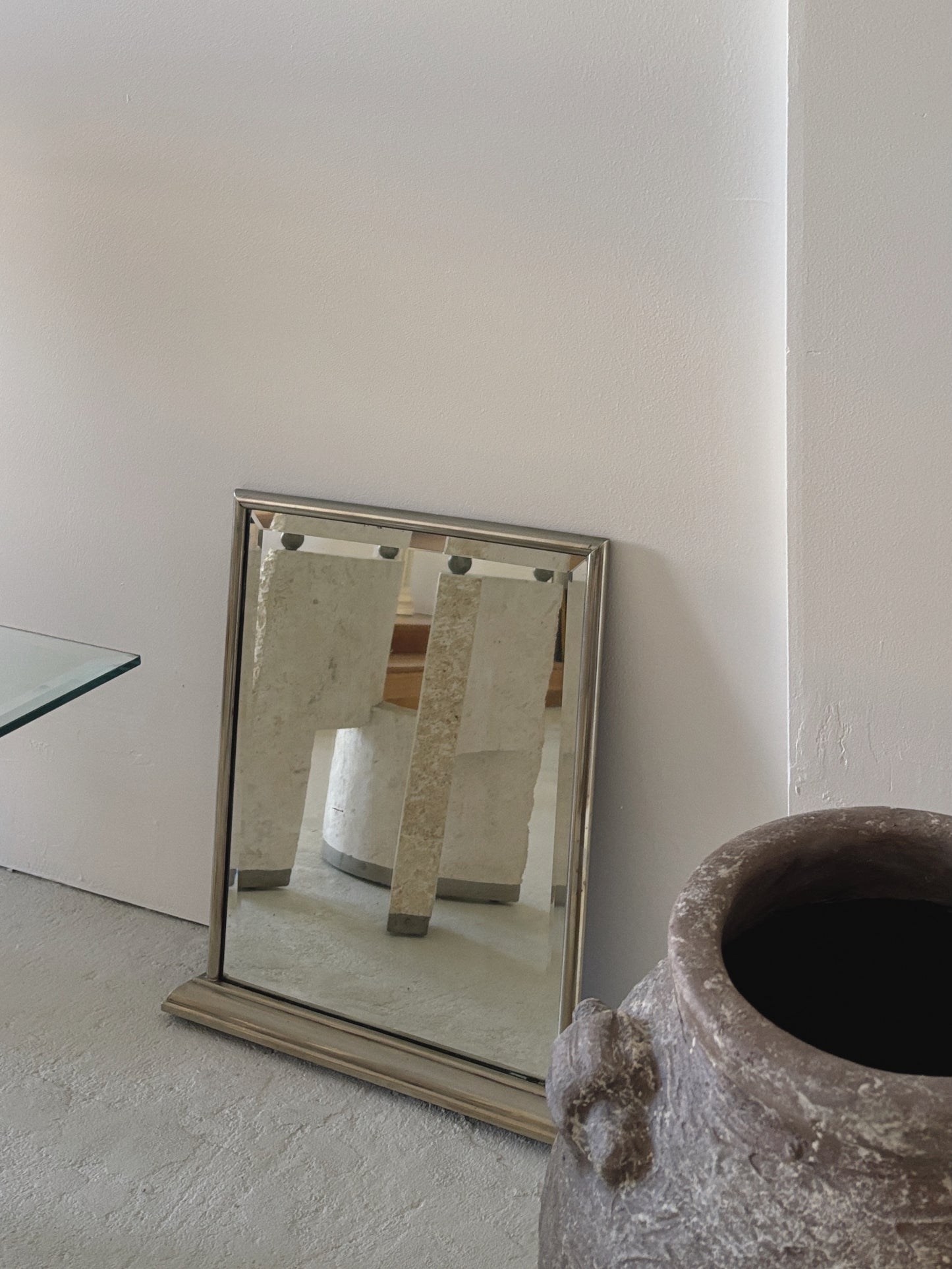 Vintage Silver Ledge Mirror