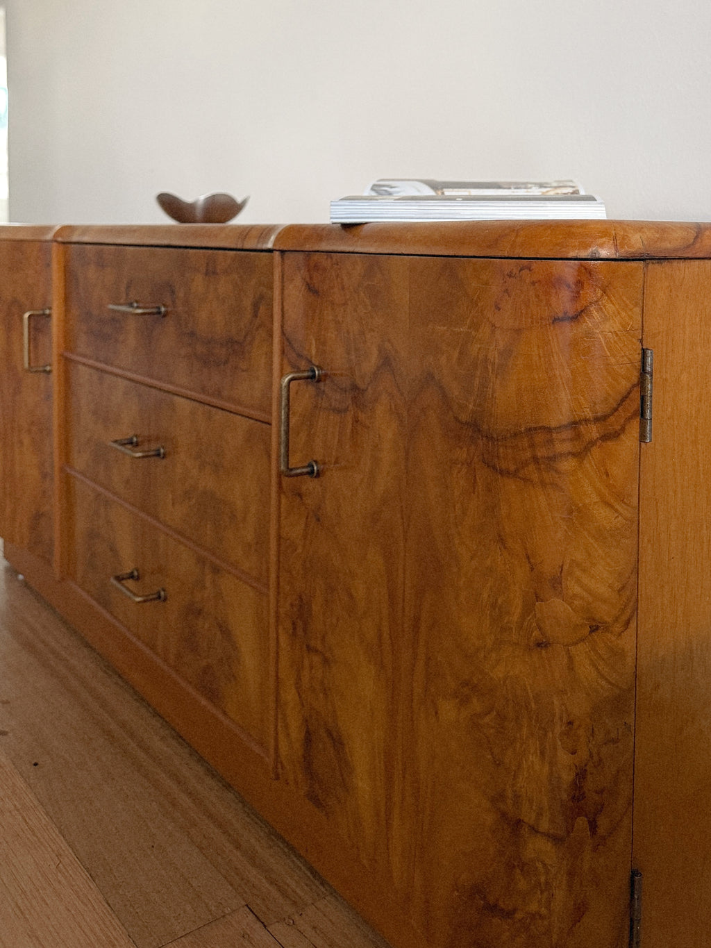 Walnut Burl Low Sideboard
