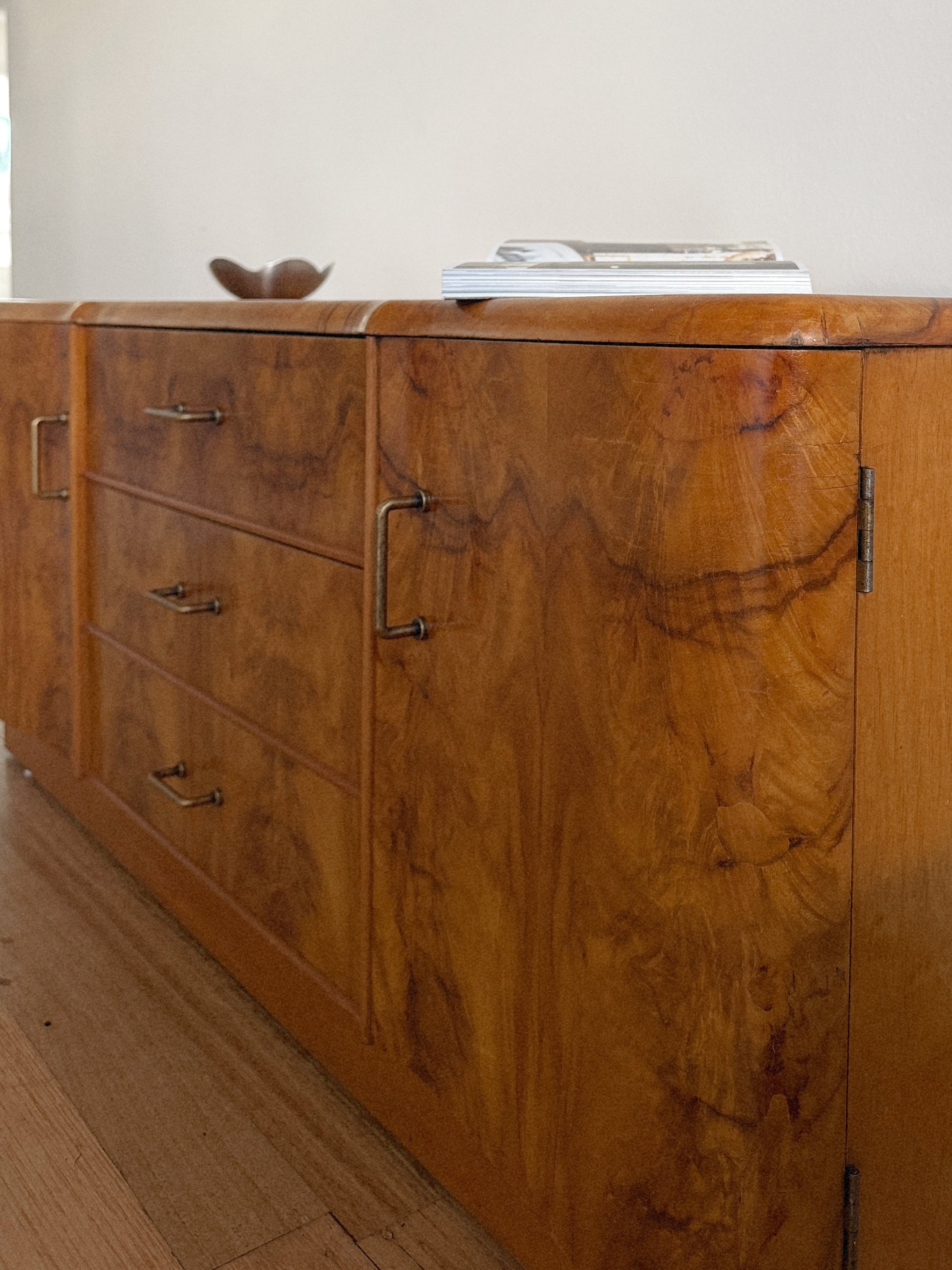 Walnut Burl Low Sideboard