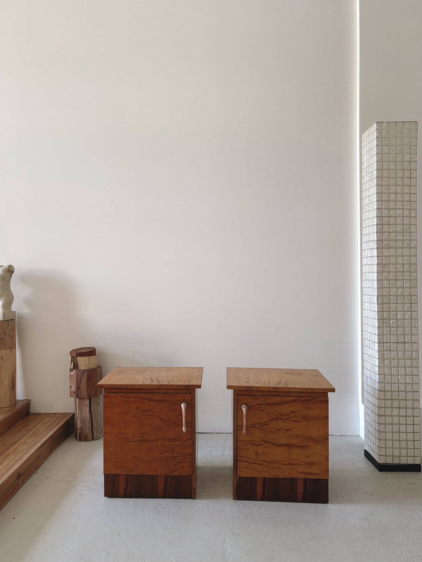 Art Deco Burr Bedside Tables