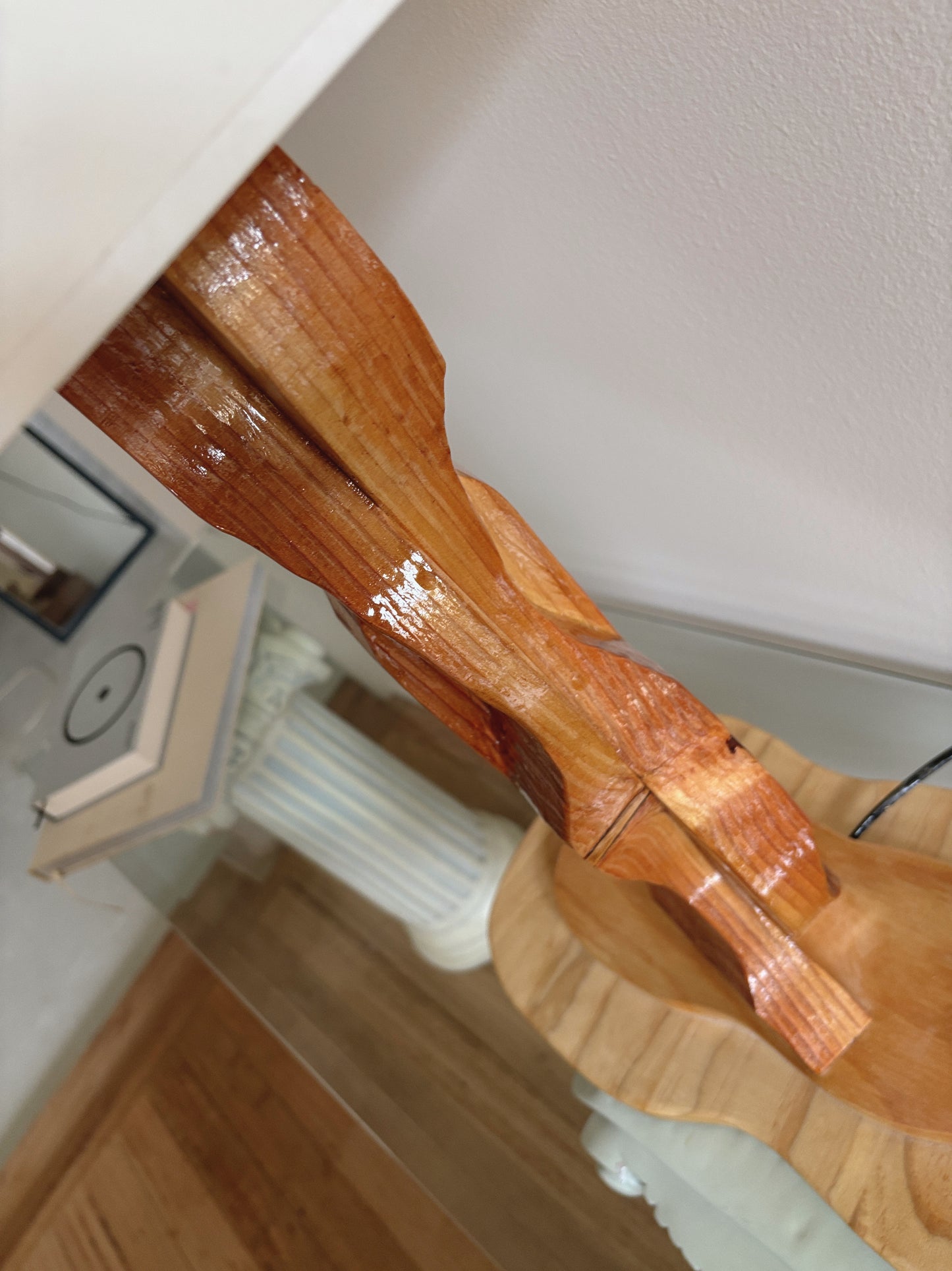 Hand Carved Timber Lamp