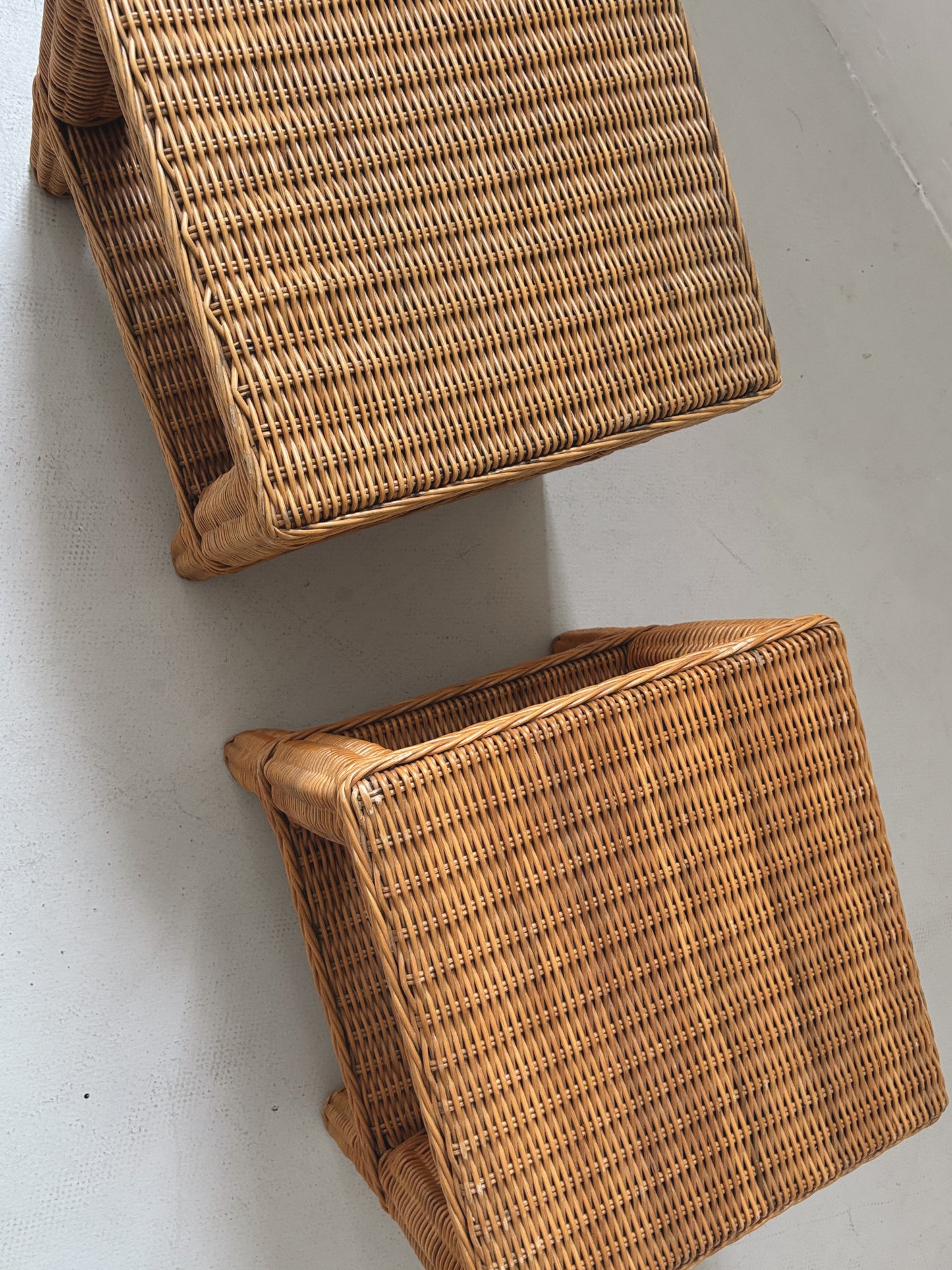 Pair of Rattan Bedside Tables
