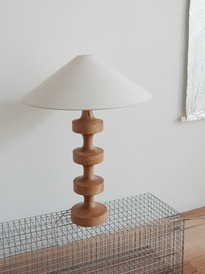 Vintage Turned Wood Table Lamp