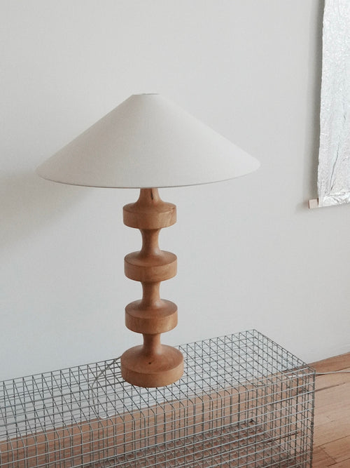 Vintage Turned Wood Table Lamp