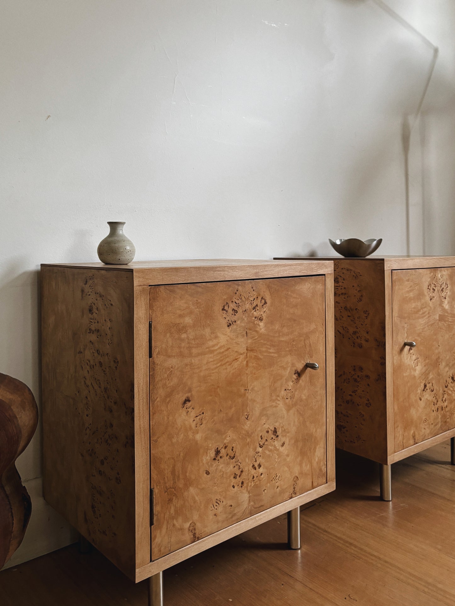 Burl Bedside Tables