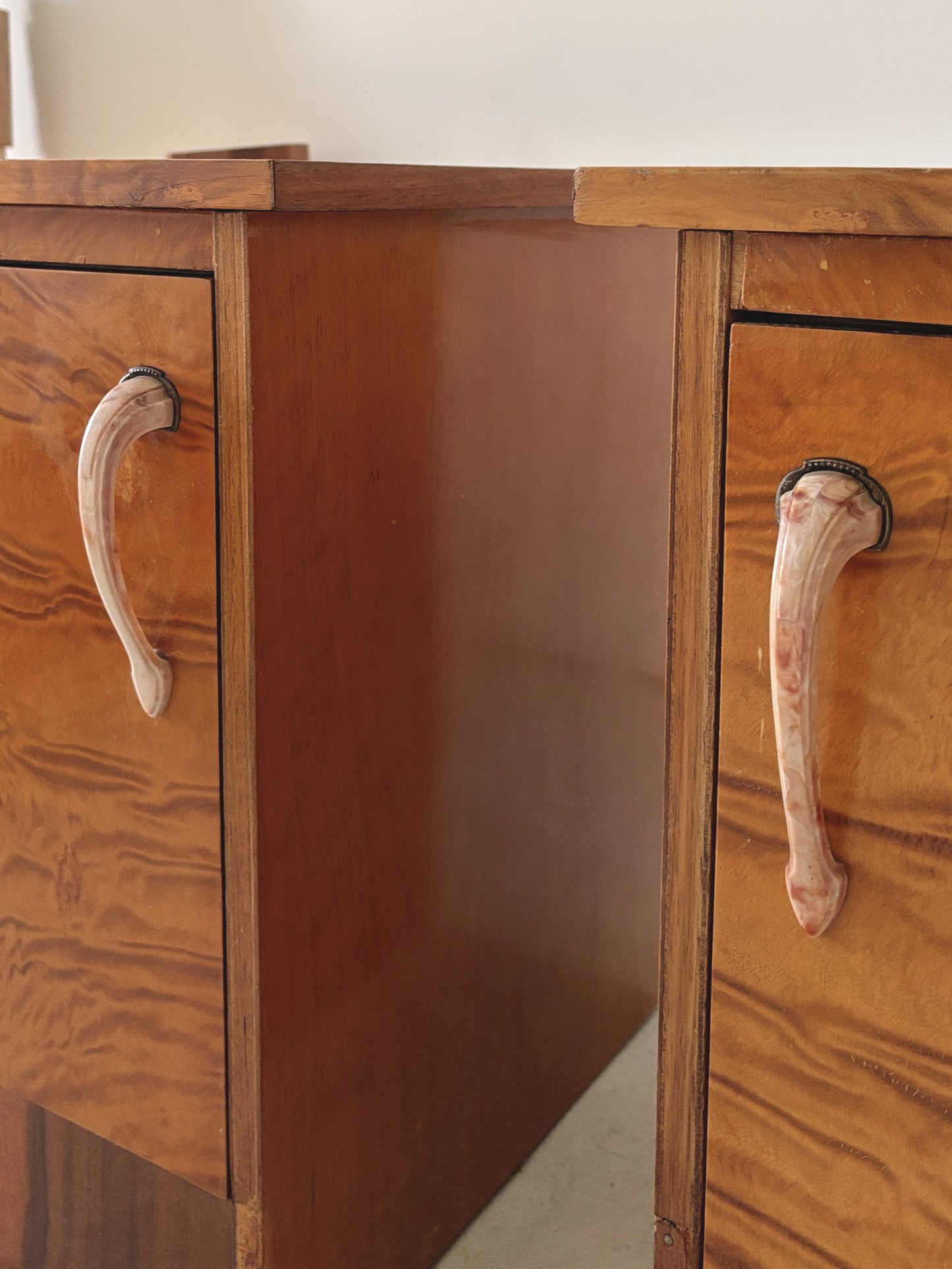 Art Deco Burr Bedside Tables