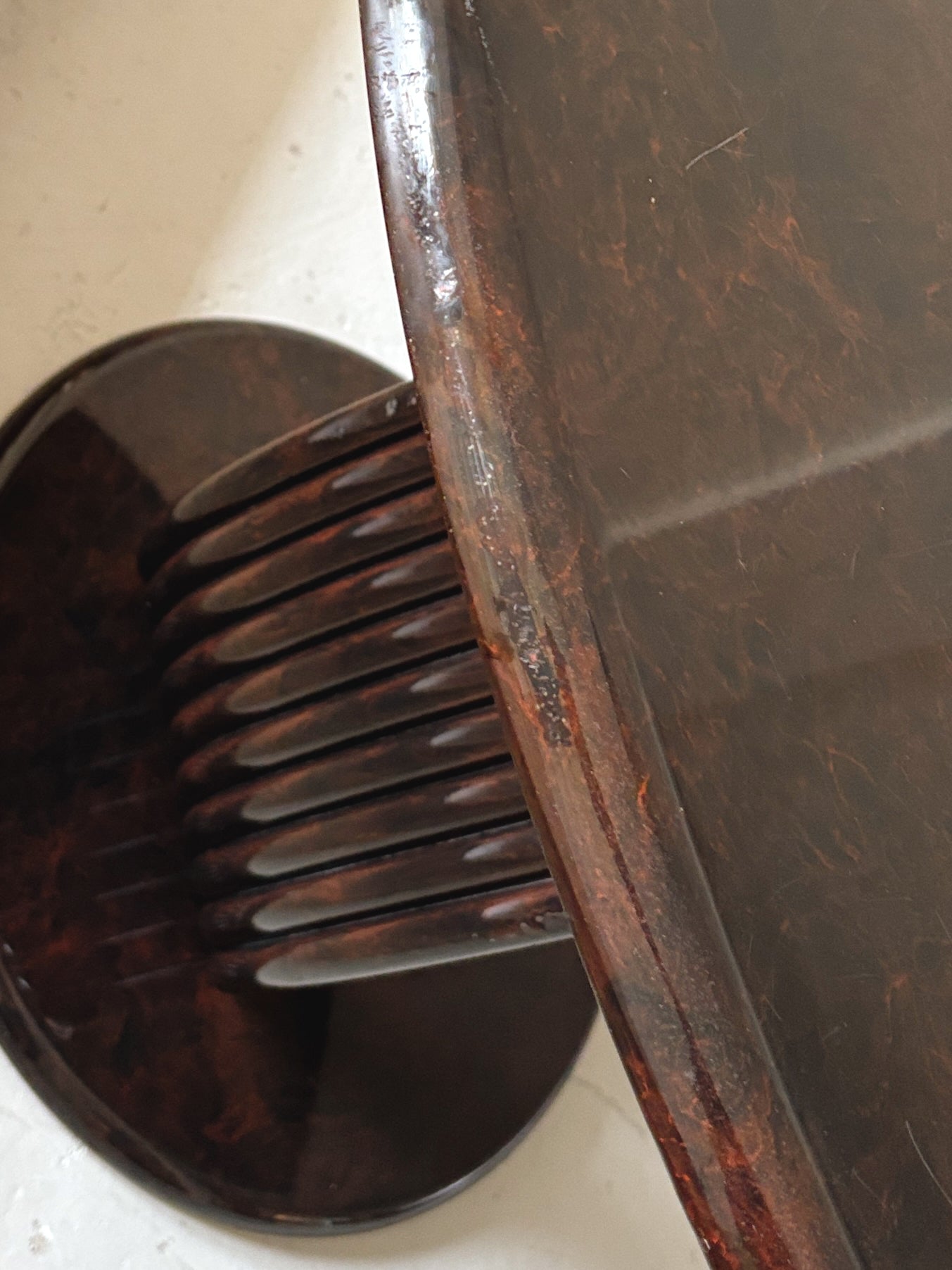Glossy 80s Burl Dining Table