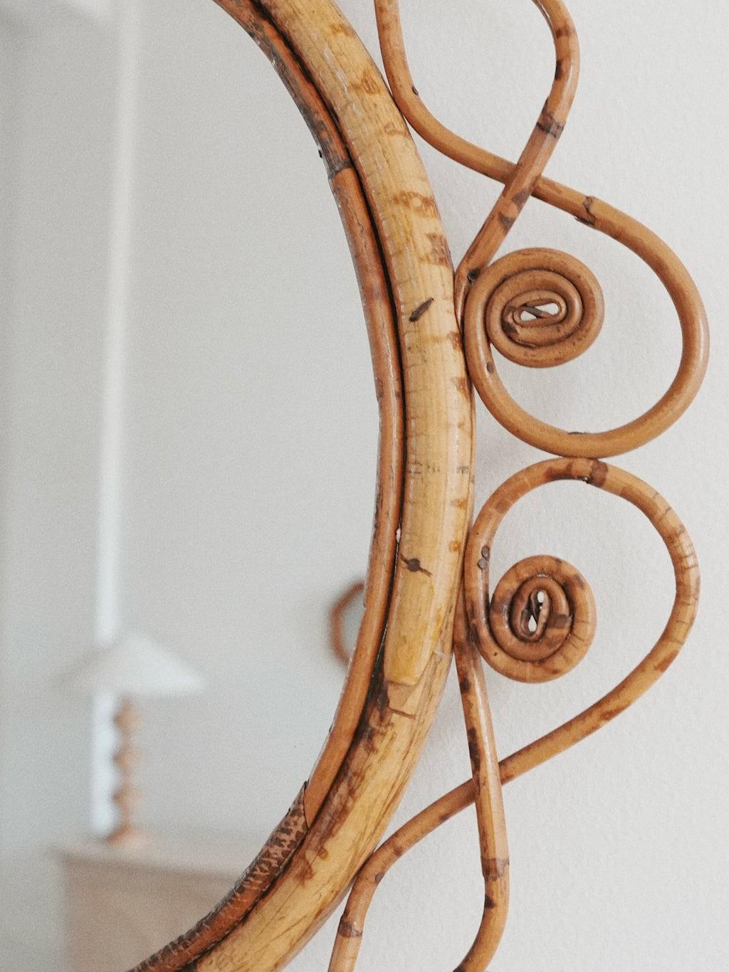 Curly Rattan Mirror