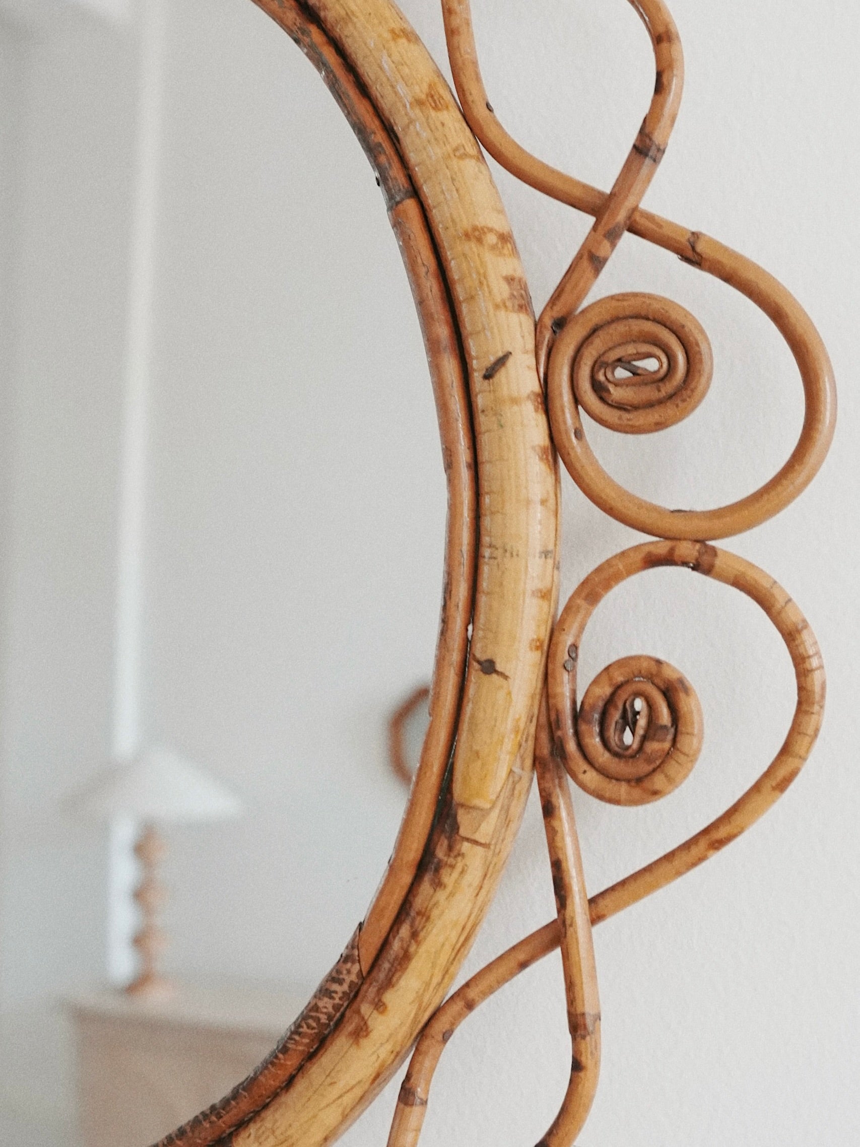 Curly Rattan Mirror